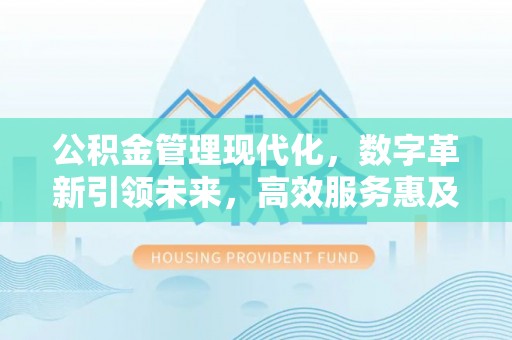 北斗公积金管理现代化，数字革新引领未来，高效服务惠及民生